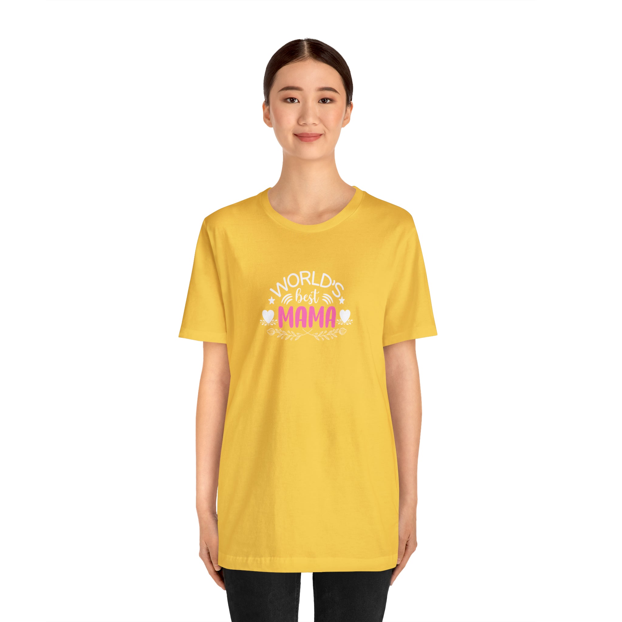 World's Best Mama Shirt for Fun and Stylish Moms | Pink and White Hearts